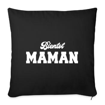 Bientot Maman W - Housse de coussin décorative 45 x 45 cm - noir - Devant