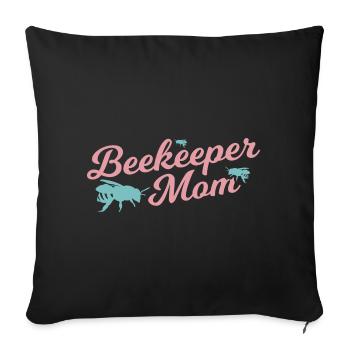 Drôle de maman apicultrice - Housse de coussin décorative 45 x 45 cm - noir - Devant