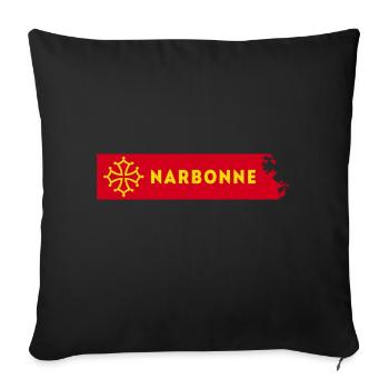 Narbonne Occitanie Frankreich Okzitanisch France - Sofakissenbezug 45 x 45 cm - Schwarz - Vorne