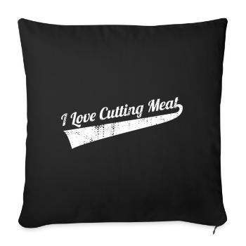 Découpe de viande - Housse de coussin décorative 45 x 45 cm - noir - Devant