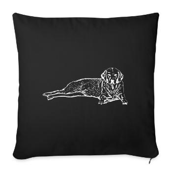 Dog white - Sofa pillowcase 17,3'' x 17,3'' (45 x 45 cm) - black - Front