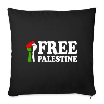 Free palestine - Sofa pillowcase 17,3'' x 17,3'' (45 x 45 cm) - black - Front