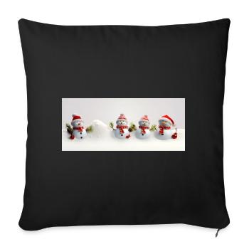Bonhomme de neige de noël - Housse de coussin décorative 45 x 45 cm - noir - Devant