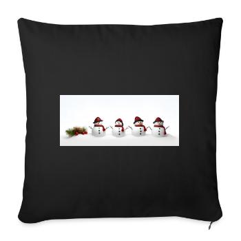 Bonhomme de neige - Housse de coussin décorative 45 x 45 cm - noir - Devant