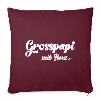 Grosspapi mit Herz bescht Grosspapi Opa Schweiz - Sofakissenbezug 45 x 45 cm - Burgunderrot - Vorne