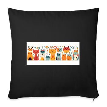 Chats originaux - Housse de coussin décorative 45 x 45 cm - noir - Devant