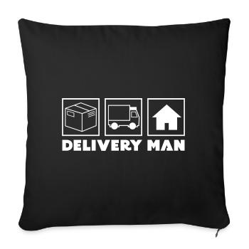 Travail Carrière Chauffeur-livreur Entreprise Emploi - Housse de coussin décorative 45 x 45 cm - noir - Devant