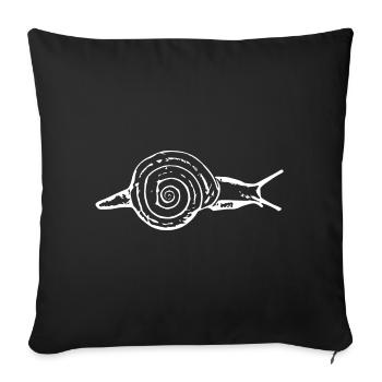 Escargot, escargot de vigne blanc - Housse de coussin décorative 45 x 45 cm - noir - Devant