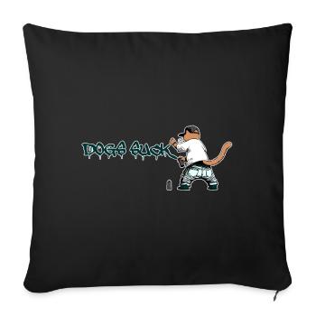 Katze Graffiti Hunde saugen - Sofakissenbezug 45 x 45 cm - Schwarz - Vorne