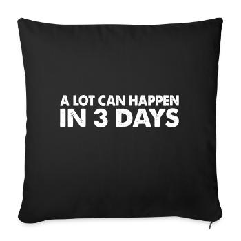 Croix Jésus chrétien Beaucoup de choses peuvent se passer en 3 jours - Housse de coussin décorative 45 x 45 cm - noir - Devant