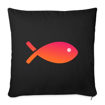 FISH. APRIL FOOL - Sofa pillowcase 17,3'' x 17,3'' (45 x 45 cm) - black - Front