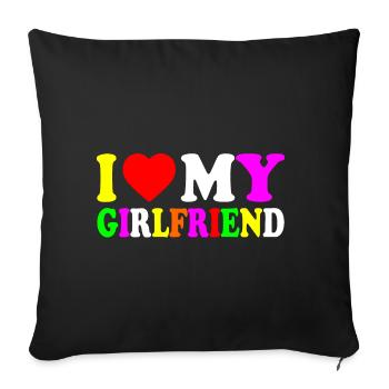 I love my girlfriend - Housse de coussin décorative 45 x 45 cm - noir - Devant