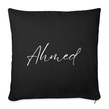 Ahmed Name T-Shirt Geschenk Für Männer - Sofakissenbezug 45 x 45 cm - Schwarz - Vorne