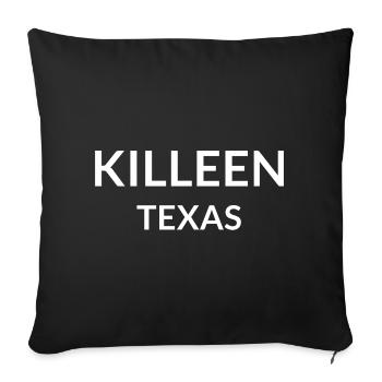 Killeen, Texas, États-Unis - Housse de coussin décorative 45 x 45 cm - noir - Devant