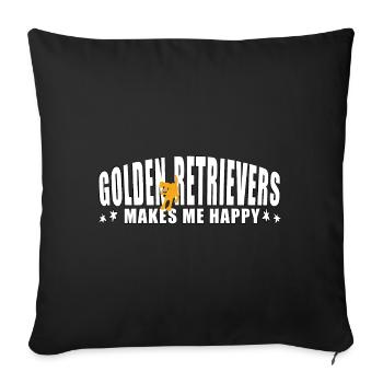 Golden Retrievers makes me happy - Sofa pillowcase 17,3'' x 17,3'' (45 x 45 cm) - black - Front