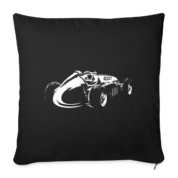 Voiture de course rétro Formule Icône classique - Housse de coussin décorative 45 x 45 cm - noir - Devant