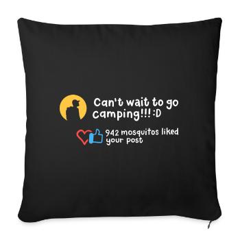 Camping Camper - Sofakissenbezug 45 x 45 cm - Schwarz - Vorne