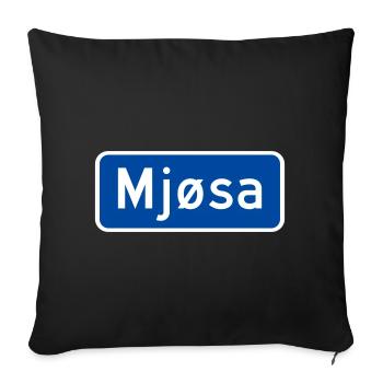 Der Mjøsa-See - Sofakissenbezug 45 x 45 cm - Schwarz - Vorne