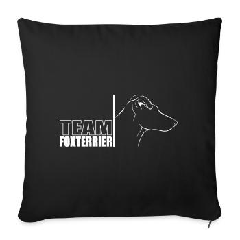 TEAM Fox Terrier Chien Chien Wilsigns - Housse de coussin décorative 45 x 45 cm - noir - Devant