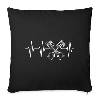 V8 Piston Pulse Racing Car Heartbeat Engine Logo - Sofa pillowcase 17,3'' x 17,3'' (45 x 45 cm) - black - Front