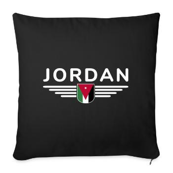 Jordanien Fan Outfit T-Shirt Design Geschenk - Sofakissenbezug 45 x 45 cm - Schwarz - Vorne