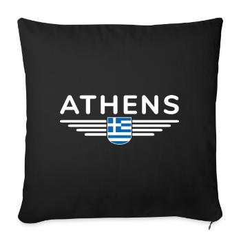 T-shirt Athens Fan au design élégant - Housse de coussin décorative 45 x 45 cm - noir - Devant