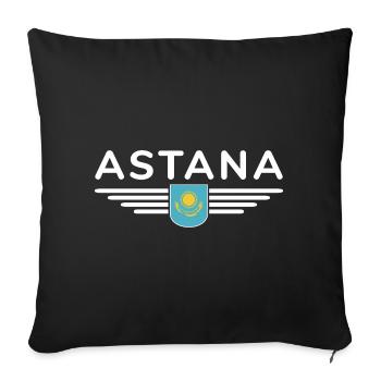 Astana Design – Modernité et tradition - Housse de coussin décorative 45 x 45 cm - noir - Devant