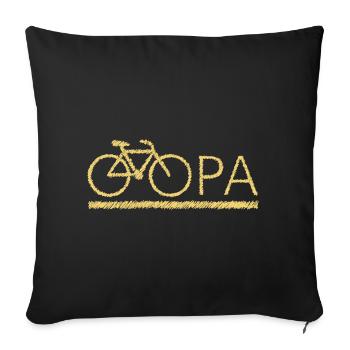 bester Opa Fahrrad Mountainbike Radeln Kritzeln - Sofakissenbezug 45 x 45 cm - Schwarz - Vorne