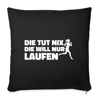 Läuferin Sport Laufen Geschenk - Sofakissenbezug 45 x 45 cm - Schwarz - Vorne
