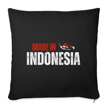 Made in Indonesia, Indonesian pride - Sofa pillowcase 17,3'' x 17,3'' (45 x 45 cm) - black - Front