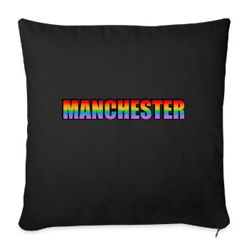Manchester rainbow fierté LGBT - Housse de coussin décorative 45 x 45 cm - noir - Devant
