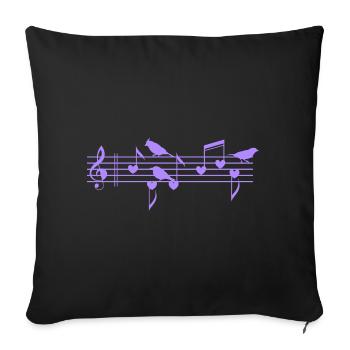 Musical Birds & Notes Für Vogelmusikliebhaber - Sofakissenbezug 45 x 45 cm - Schwarz - Vorne