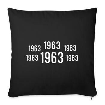 Rétro 1963 Anniversaire 1963 Cadeau vintage 1963 - Housse de coussin décorative 45 x 45 cm - noir - Devant