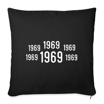 Rétro 1969 Anniversaire 1969 Cadeau vintage 1969 - Housse de coussin décorative 45 x 45 cm - noir - Devant