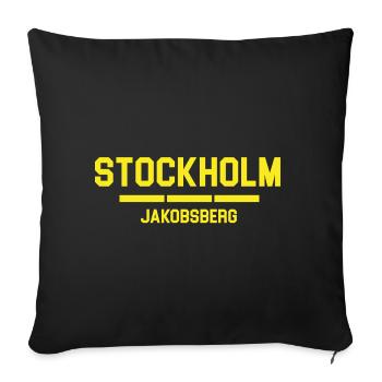 Stockholm Jakobsberg Logo Design - Sofa pillowcase 17,3'' x 17,3'' (45 x 45 cm) - black - Front