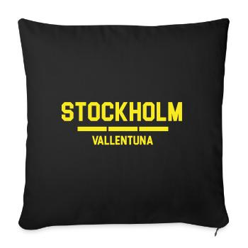 Vibrant Stockholm Skyline in Yellow - Sofa pillowcase 17,3'' x 17,3'' (45 x 45 cm) - black - Front