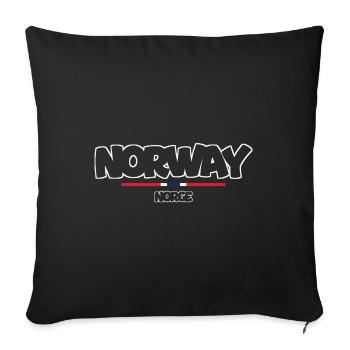 Norway - Norge - Norway - Flag - Scandinavia - Sofa pillowcase 17,3'' x 17,3'' (45 x 45 cm) - black - Front