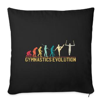Gymnastics Evolution Graphic Tee - Sofa pillowcase 17,3'' x 17,3'' (45 x 45 cm) - black - Front