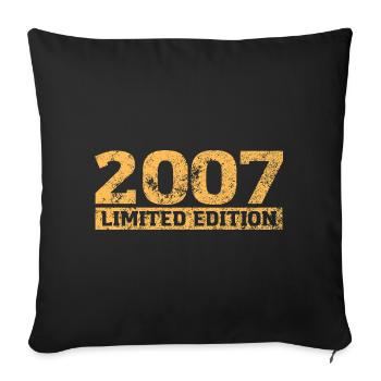 Édition Limitée 2007 18ème Cadeau d’Anniversaire - Housse de coussin décorative 45 x 45 cm - noir - Devant