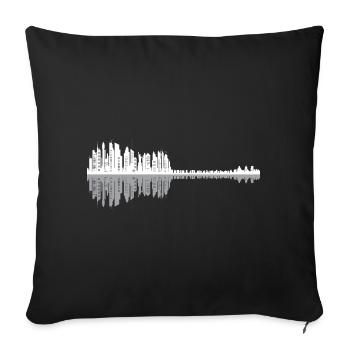 Guitare urbaine Skyline - Housse de coussin décorative 45 x 45 cm - noir - Devant