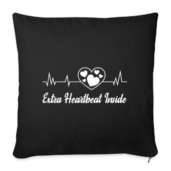 Future maman EXTRA HEARTBEAT INSIDE Funny - Housse de coussin décorative 45 x 45 cm - noir - Devant