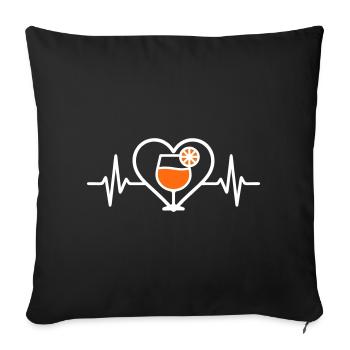 Spritz Heart Cocktail Aperitif - Sofa pillowcase 17,3'' x 17,3'' (45 x 45 cm) - black - Front
