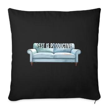 Rest Is Productive Motivational Art - Sofa pillowcase 17,3'' x 17,3'' (45 x 45 cm) - black - Front