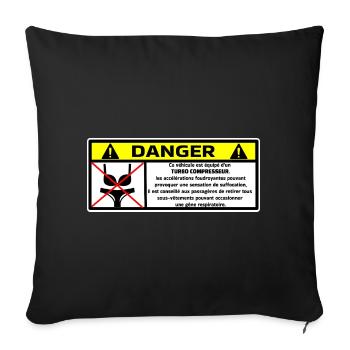 car - Sofa pillowcase 17,3'' x 17,3'' (45 x 45 cm) - black - Front