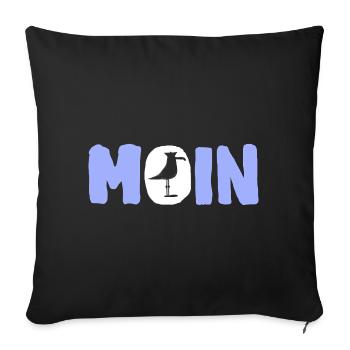 Moin avec la mouette - Housse de coussin décorative 45 x 45 cm - noir - Devant