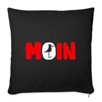 Moin avec la mouette - Housse de coussin décorative 45 x 45 cm - noir - Devant