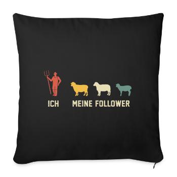 Me and My Followers Sheep - Sofa pillowcase 17,3'' x 17,3'' (45 x 45 cm) - black - Front