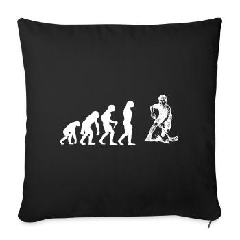 Simply floorball timeless design - Sofa pillowcase 17,3'' x 17,3'' (45 x 45 cm) - black - Front