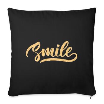 Orange smile funny selflove day party - Sofa pillowcase 17,3'' x 17,3'' (45 x 45 cm) - black - Front