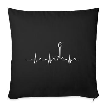Bass Guitar Heartbeat Pulse - Vintage Musician Bas - Housse de coussin décorative 45 x 45 cm - noir - Devant